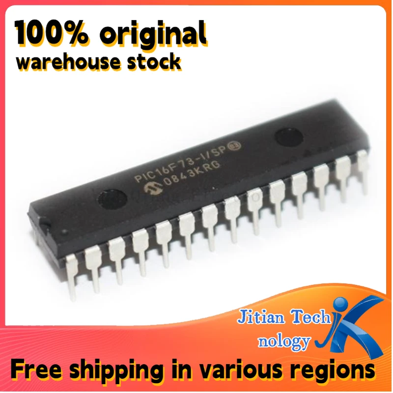 100% new 10PCS PIC16F73 PIC16F73-I/SP DIP28 Microcontroller chip IC Channel direct sales