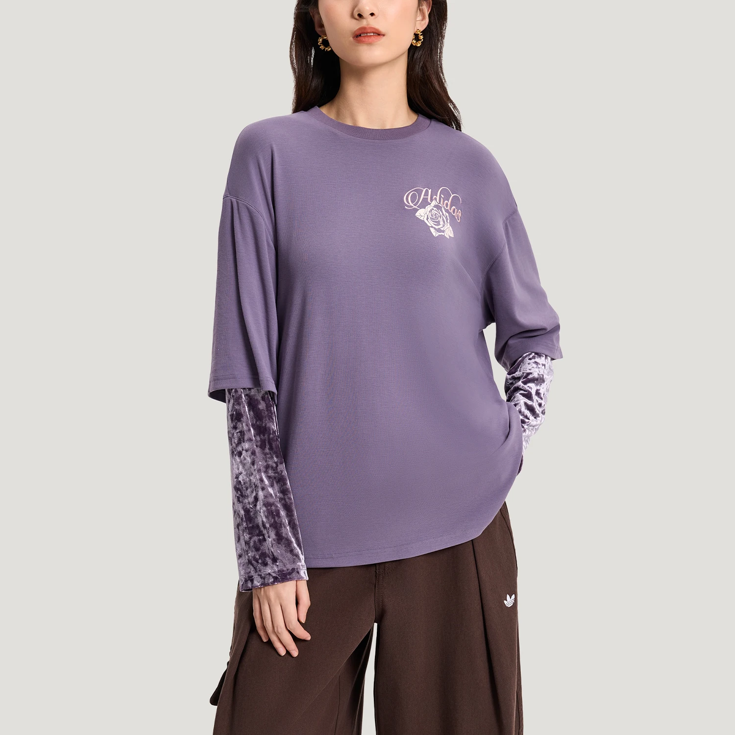 

Adidas Authentic Three Leaves Women's Two In One Soft Breathable Long Sleeve T-Shirt KR5040