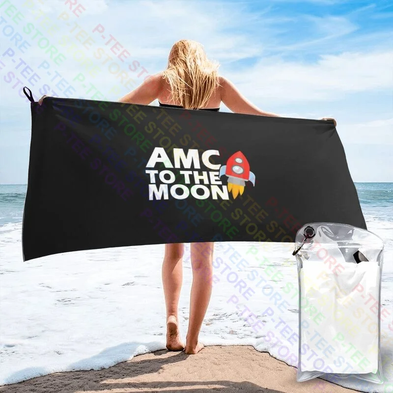 Amc To The Moon Rocket Stock Investor Quick dry Towel Outdoor No Fading Good Quality