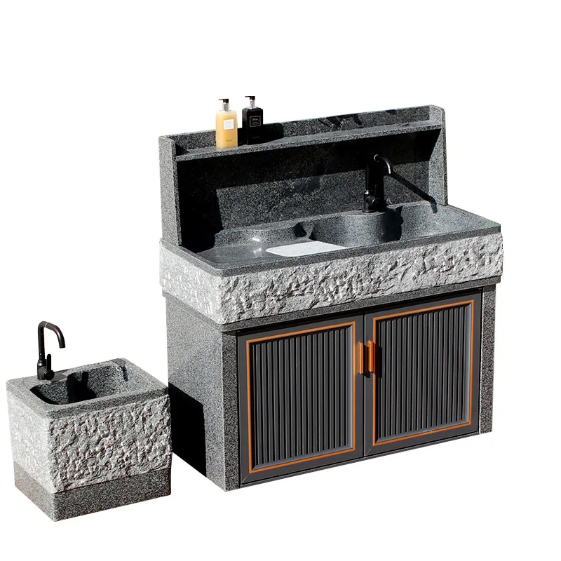 

Outdoor stone laundry pool Natural marble pool Balcony wash basin Outdoor integrated stone courtyard sink