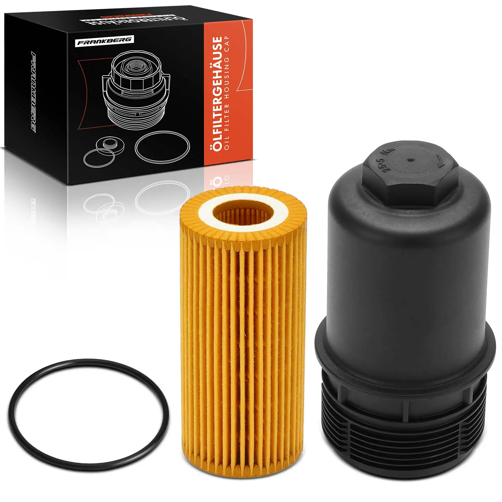 Frankberg 1x oliefilterhuisdeksel voor VW Golf 6 7 Passat Audi A1 A4 A6 TT Seat Leon Skoda 06L115562A