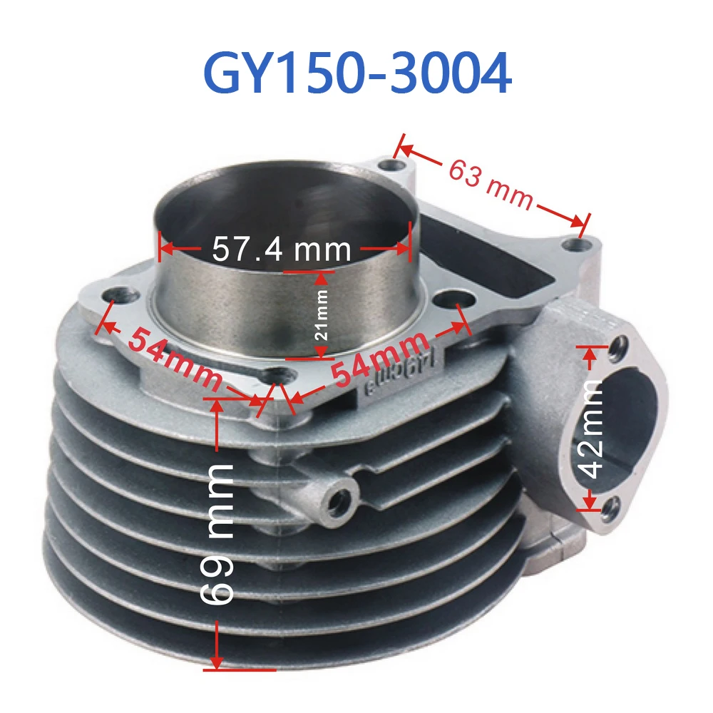 GY150-3004 blok cylindrów GY6 150cc (57.4mm) do silnika GY6 125cc 150cc chiński skuter motorower 152QMI 157QMJ