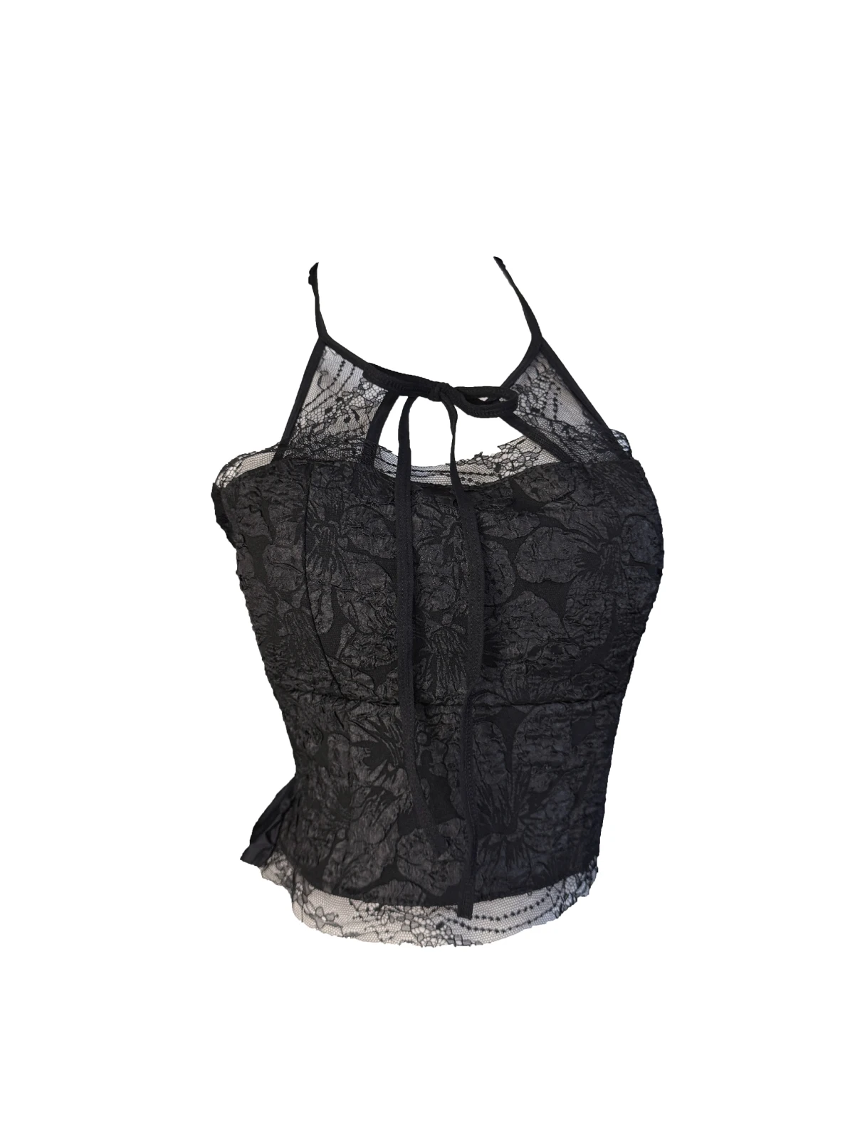 Spice girl pure desire neck lace strap sling vest short mesh top with chest pad slim backless tube top