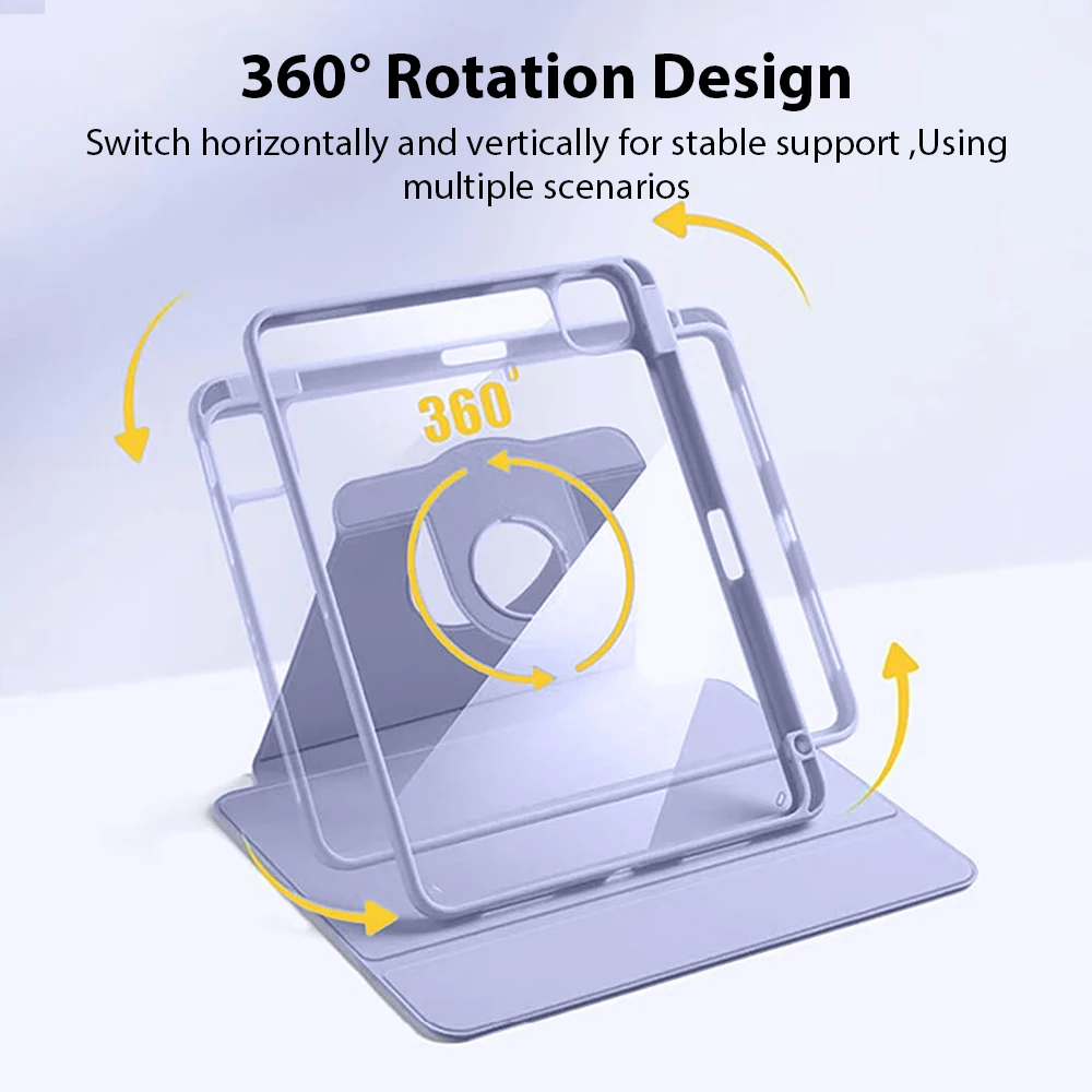 Funda magnética para Ipad Pro 13, 11, 12,9, 12, 9, 2024, 9, 9th, 8th, 7th Generation, Mini 6, Air 5, 4, 3, 10,9, 360, cubierta de rotación