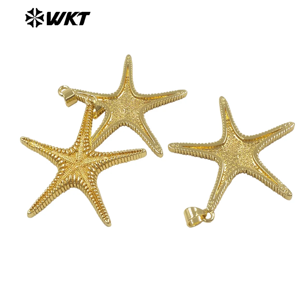 WT-MP333 Exquisite High Quality Yellow Brass Star Shape Pendant With 18k Real Gold Plated For People Commuter