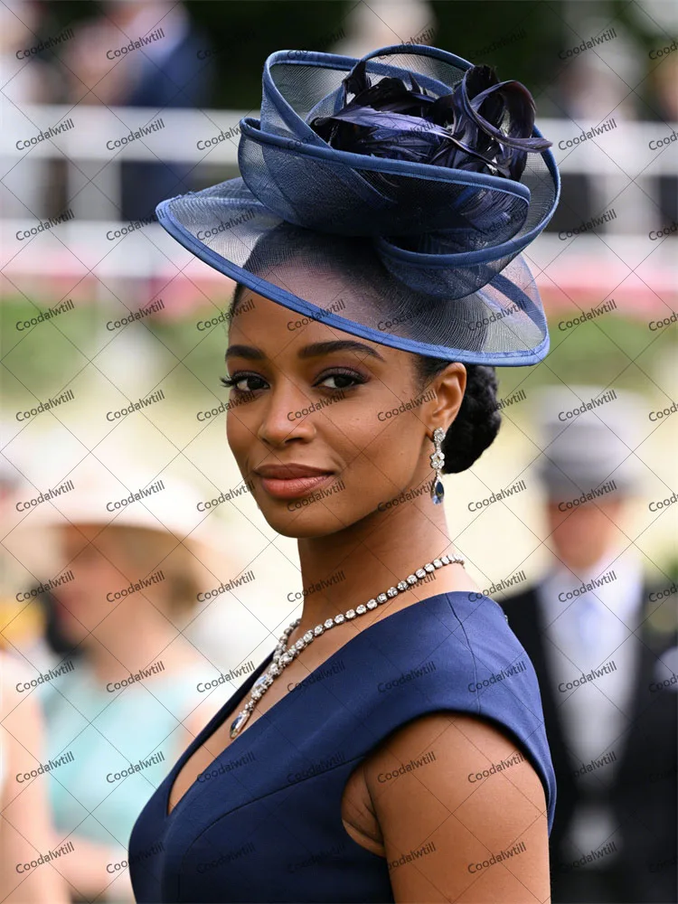 

Свадебная сетчатая вуаль, шляпа-волшебник, шляпа невесты с перьями, аксессуары для волос, женская банкетная вечеринка, шляпа-волшебница, повязка на голову