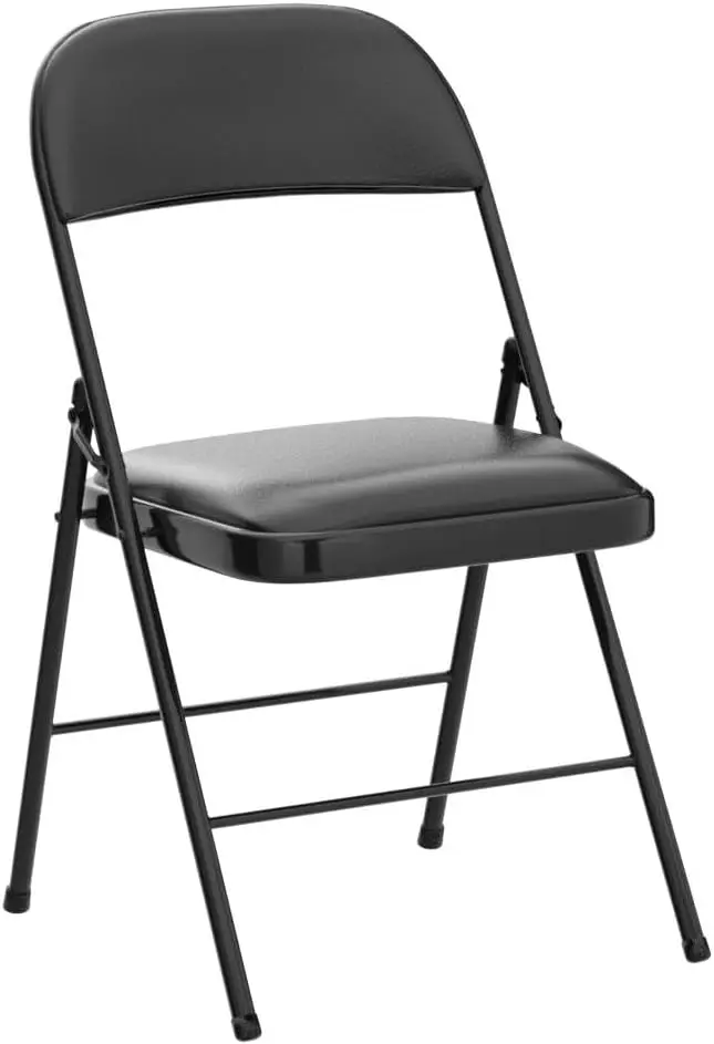 4 Pack Folding Chairs with Padded Cushion and Back, Padded Folding Chairs for Home and Office, Indoor and Outdoor Events