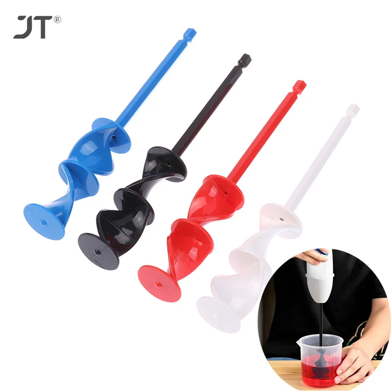 Epoxy Resin Mixer Helix Design Paint Stirring Rod Drill Attachment Resin Mixer Stirrer Paddle Drill Electric Mixing Paddle