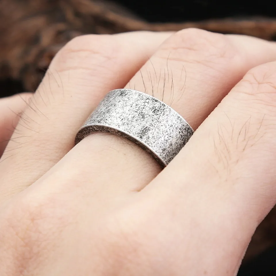 New Antique Silver Color Simple Rings For Men Women 316L Stainless Steel Punk Hip Hop Fashion Couple Ring Charm Party Jewelry