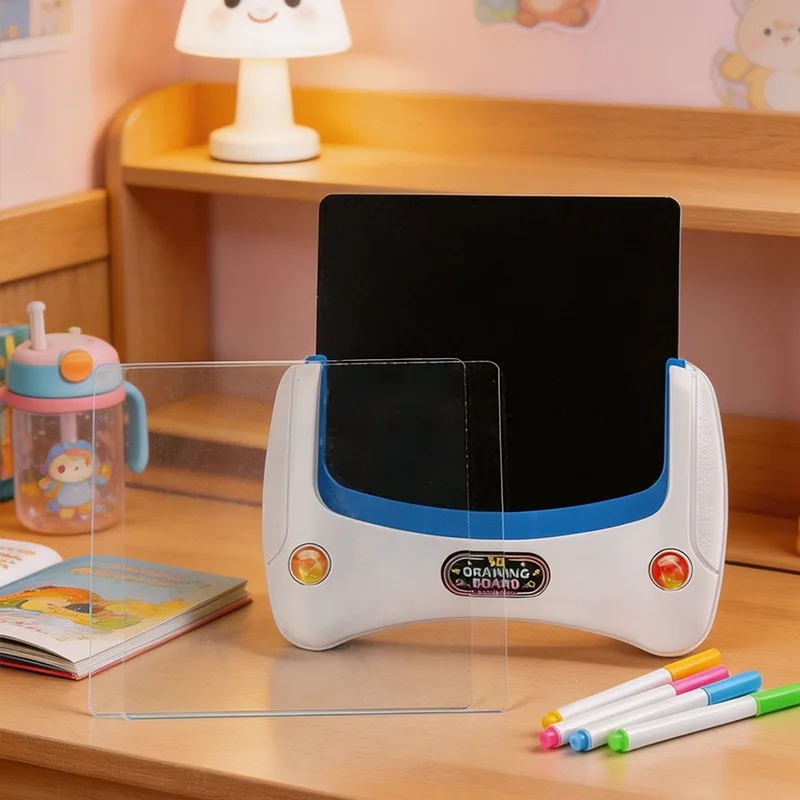 Children 5D Drawing Board for 3D Animation with LED Lighting Continuou Writing Erasing Fluorescent Painting Graffiti Writing Toy