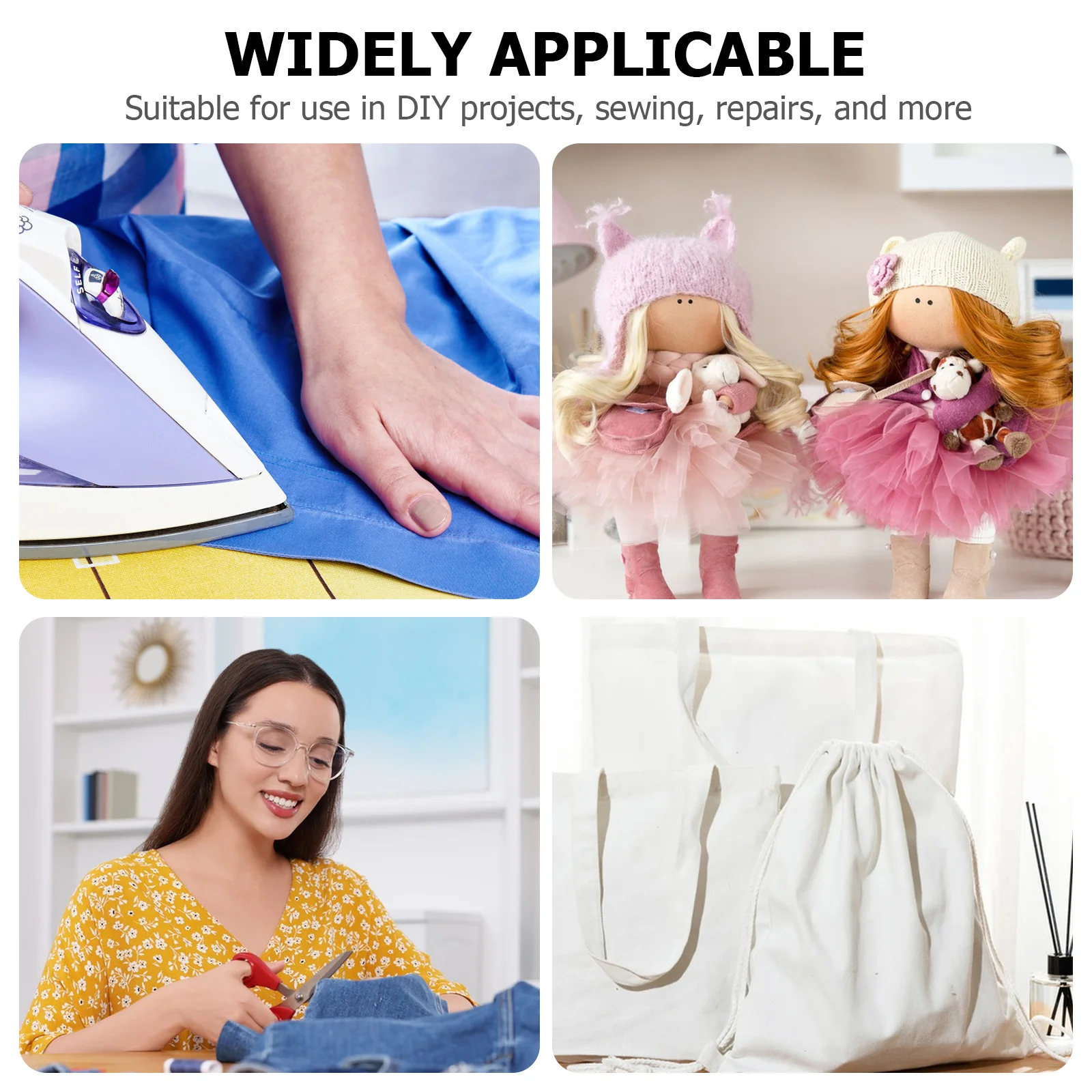 2 لفات لا خياطة هيم الشريط الحديد على هيمينغ لاصق للقمصان والسترات والسراويل الستار هيمينغ شريط قماش مزدوج الوجهين #1