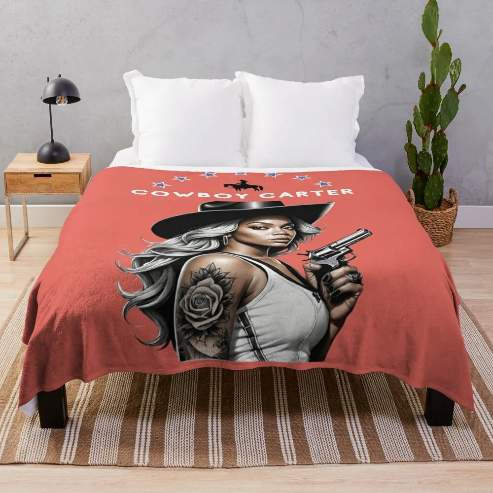 

Cowboy Carter Beyoncé tattoo design Throw Blanket Plaid on the sofa for babies anime for winter Blankets