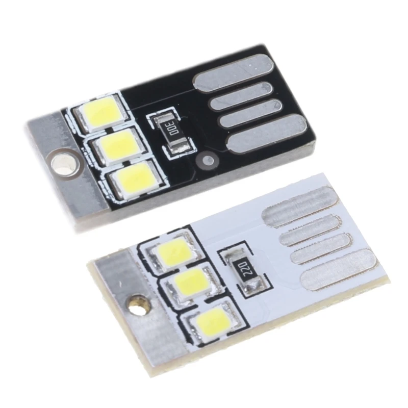 

652F 5Pcs USB LED Lamp Night Light Pocket Card Lamp Keychains LED Reading Book Lights for Laptop PC Power