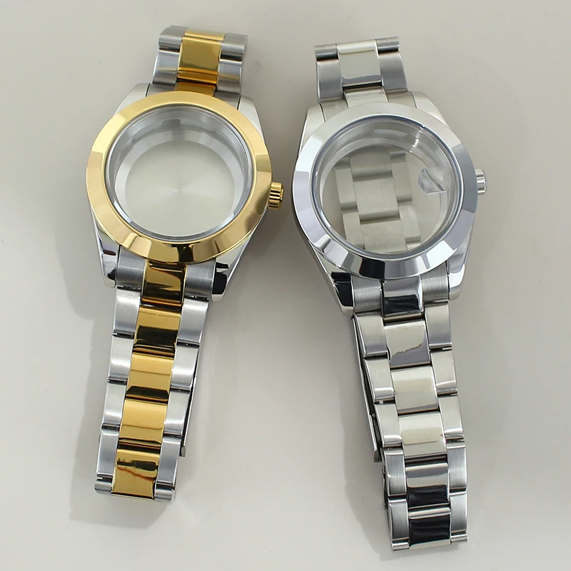 39mm 36mm Bevel Edge Watch Case Sapphire Glass For Air King NH35 NH36 NH38 NH34 Miyota8215 28.5mm Dial Slide Buckle Oyster Strap