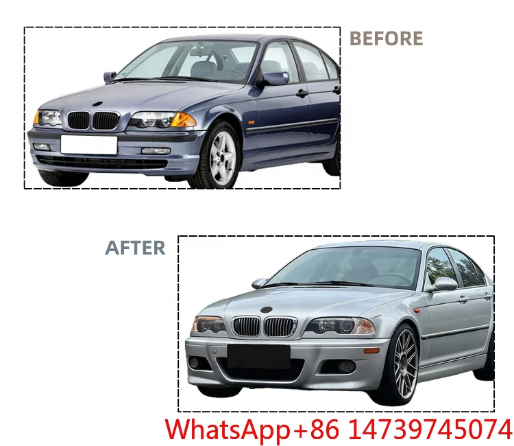 1997-2005 E46-M3 Style Full Body Kit Front Rear Bumper Middle Grille Plug And Play Upgrade PartsCar Parts Body Kit
