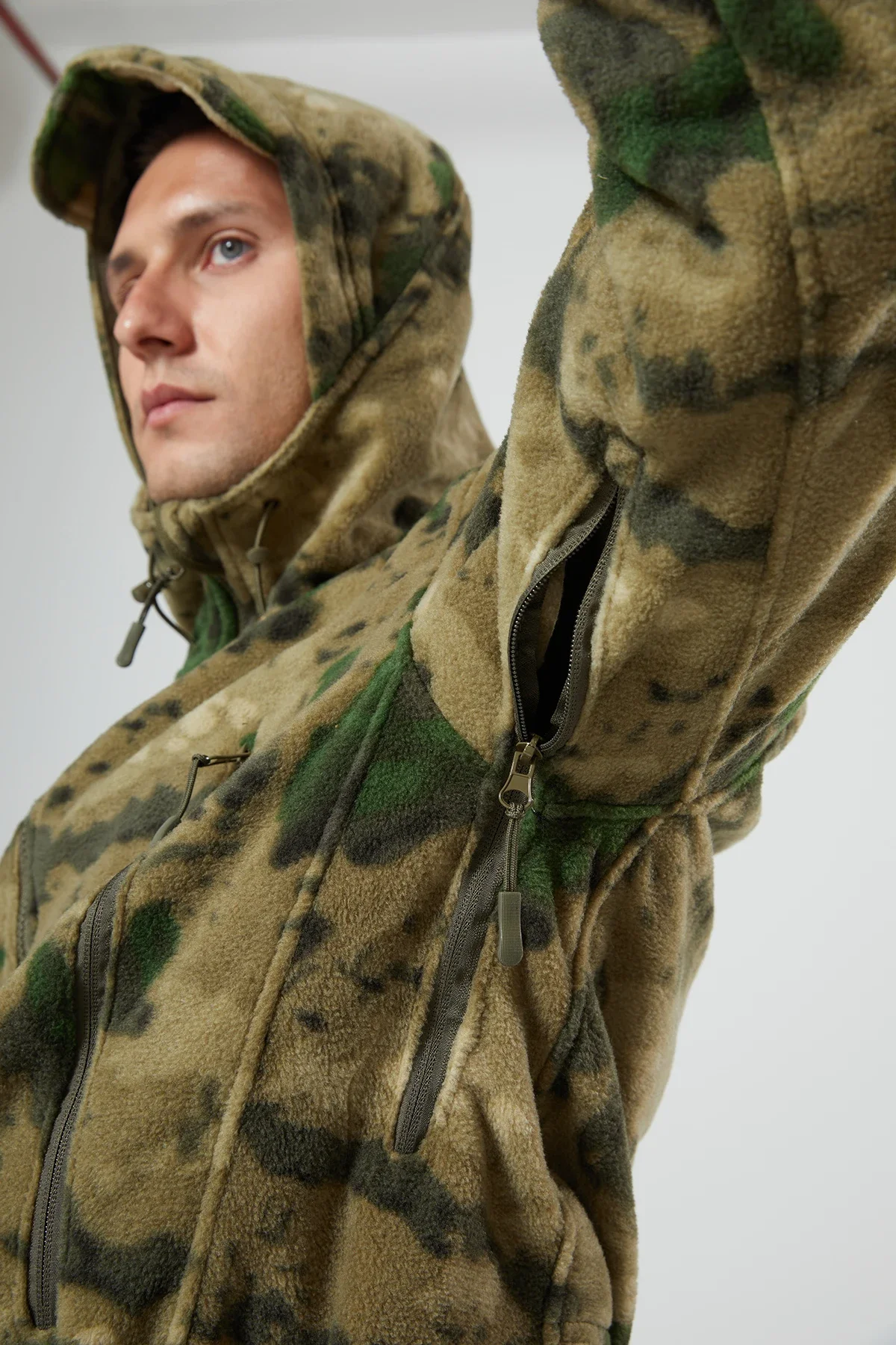 Outdoor-Jacke Airsoft Herren Fleece taktische Kampf jacken Camo Arbeits mäntel weiche warme Outwear Camping Wind jacke – Detail 13