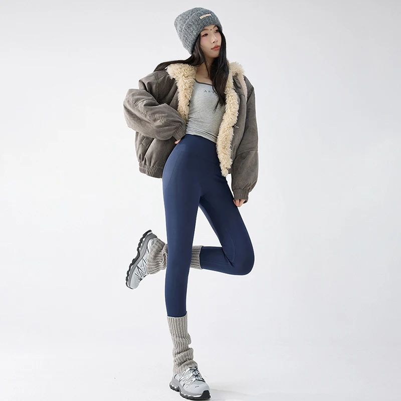 الخريف الشتاء زائد المخملية طماق المرأة مثير نحيل الورك رفع اليوغا السراويل امرأة عالية الجودة الرياضة القرش الجلد اليوغا طماق