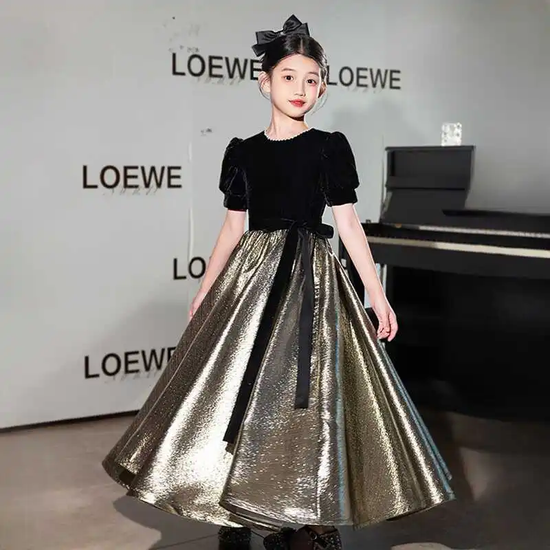 

Новое роскошное нарядное платье для девочек, в стиле Хепберн, для детских концертов, конкурсов на фортепиано, выступлений на скрипке, вечеринок, для роста 100-160 см