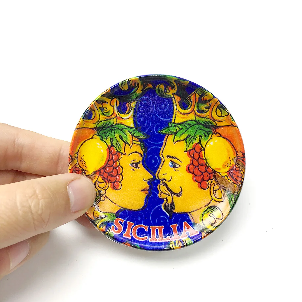 

Resin Material Sicily Theme Fridge Magnet - Unique Italian Cultural Decor for Home and Office