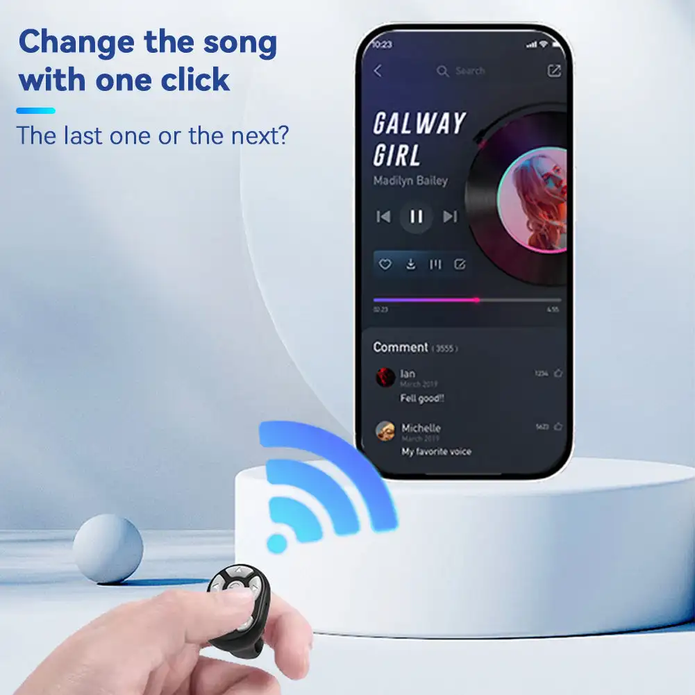 8 أزرار جهاز تحكم عن بعد لاسلكي متوافق مع تقنية البلوتوث لهاتف iPhone وحدة تحكم عصا سيلفي للهاتف المحمول لخراطة صفحة Tiktok