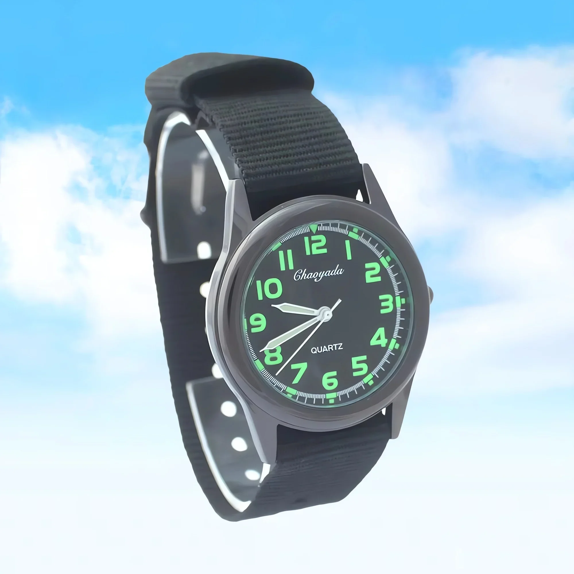 Kids Thin Sport Watch Nylon Fabric Canvas Quartz Dress Wristwatch for Students Children's Fashionable Time-Teller