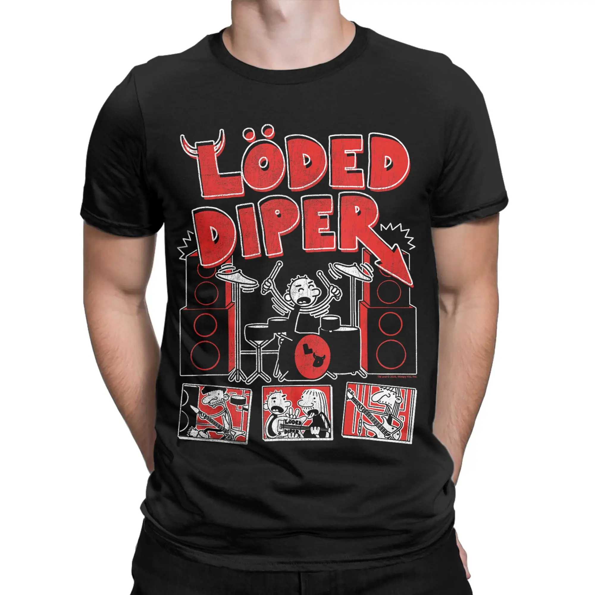Quirky Rough Sketch Cartoon  Classic Novelty 100% Cotton T-Shirt Diary of a Wimpy Kid Tops Tees For Men