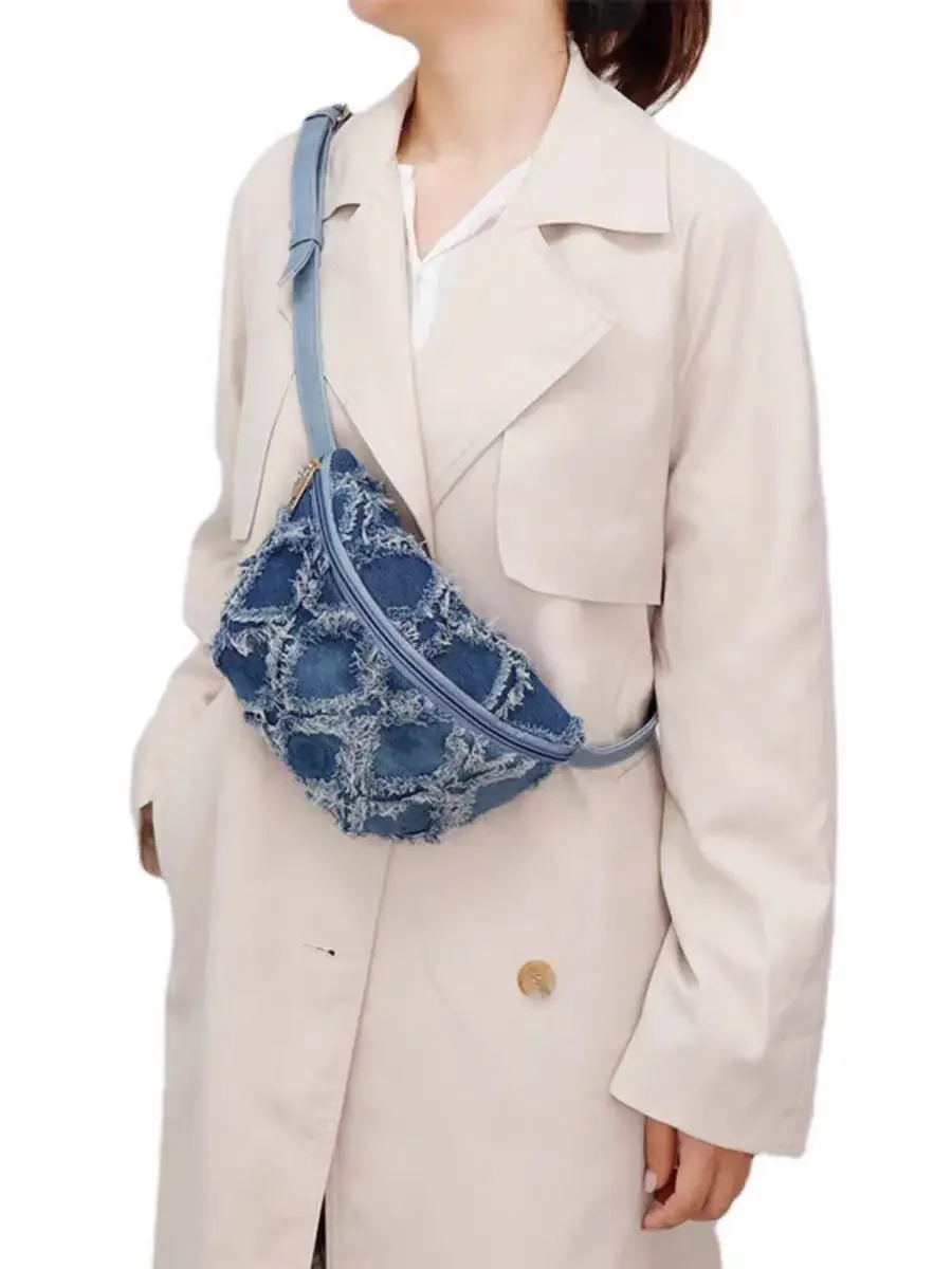 

Waist Bag 2024 New Lingge Shoulder Bag Women's Dumplings Fashion Brand Designer Crossbody Bag Leisure Denim Versatile handbag