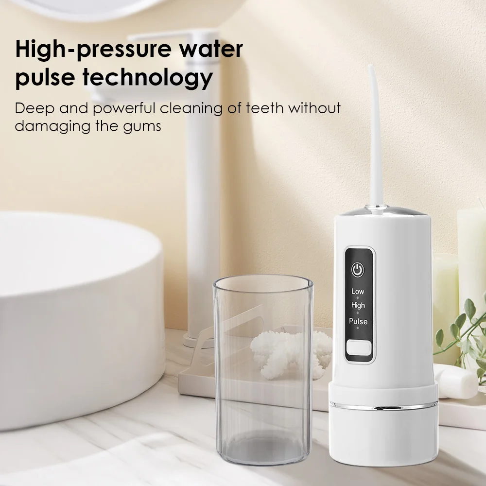 Water Flosser with Adjustable Water Pressure for Daily Oral Care, Rechargeable Portable Oral Irrigator for Orthodontic & Sensitive Gums, Cordless for Home and Travel Use, 230ML Larger Tank
