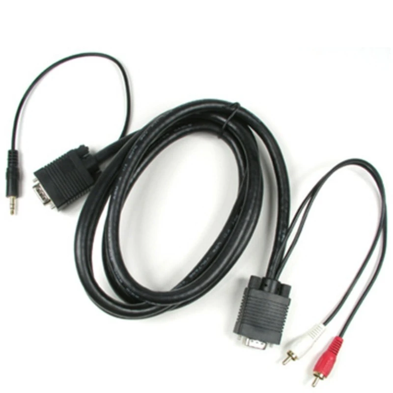 

VGA Cable Vga with Audio DC3.5/RCA Cable, HD15/RCA-ST Computer Connection TV Cable