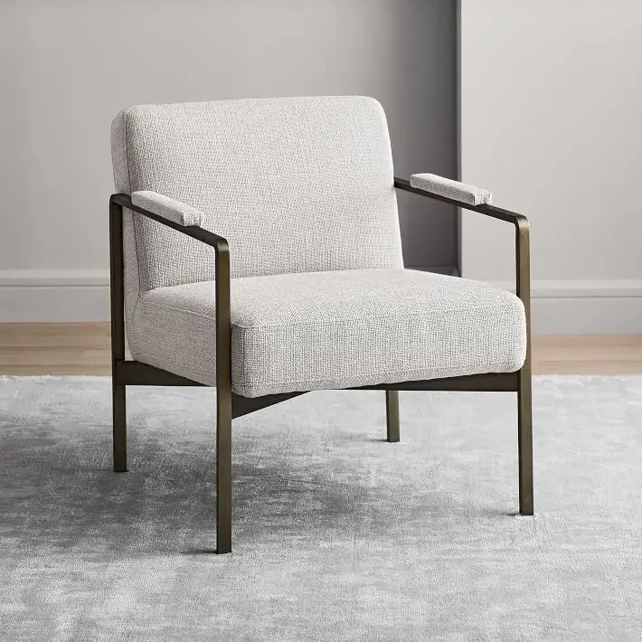 Nordic Single Sofa Chair Lazy Sofa Italian Light Luxury Wrought Iron Leisure Simple Small Apartment Living Room Tiger