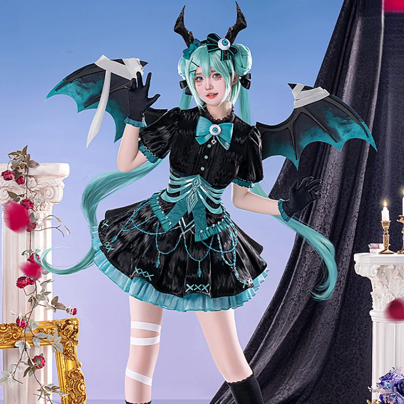 

Miku Cosplay Devil Lola Dress Animal Party Uniform HHalloween Play Role Cloths COSFun