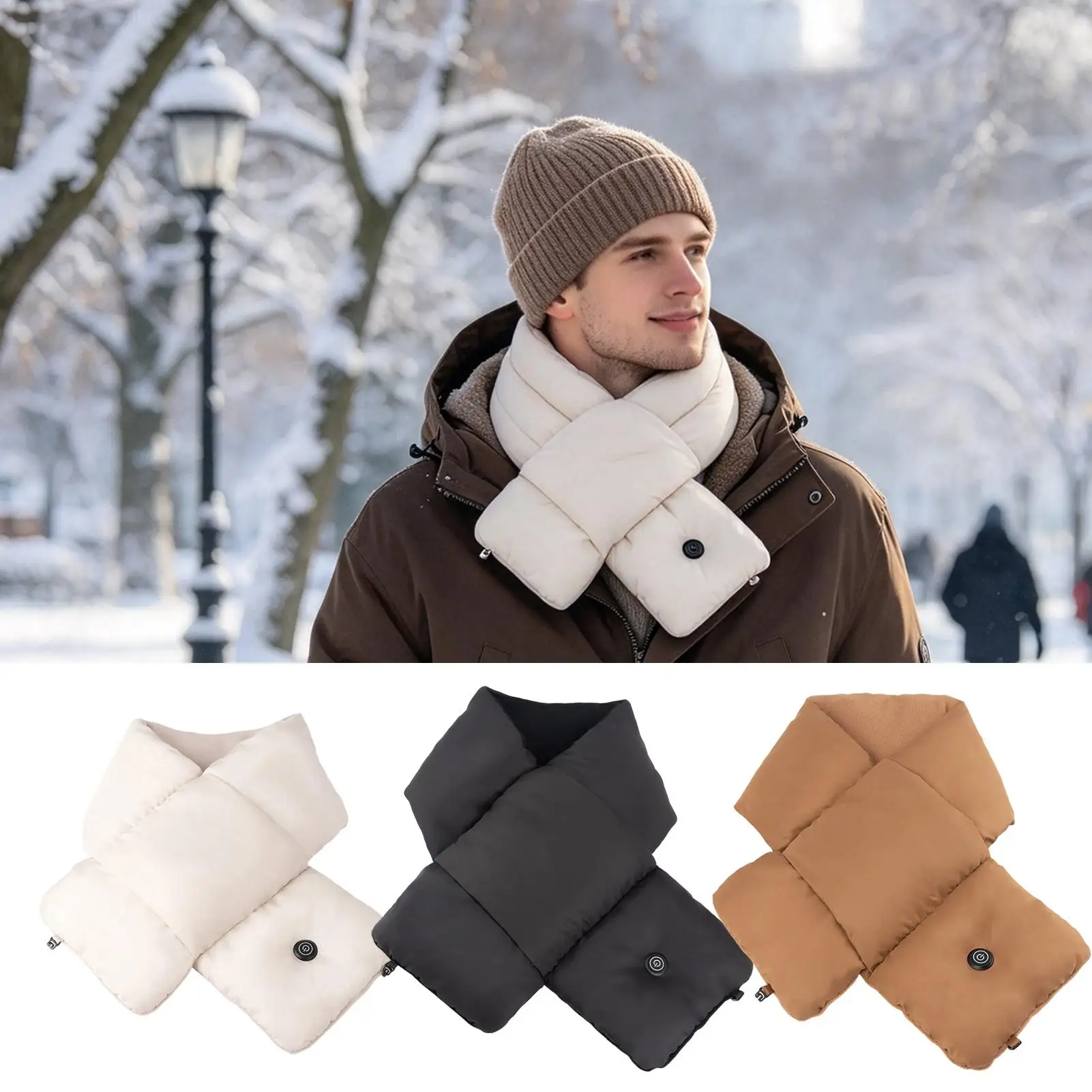 Heated Scarf USB Powered 3 Temp Settings Electric Warmer Heated Neck Wrap For Women Men Winter Cold Weather Office Outdoor