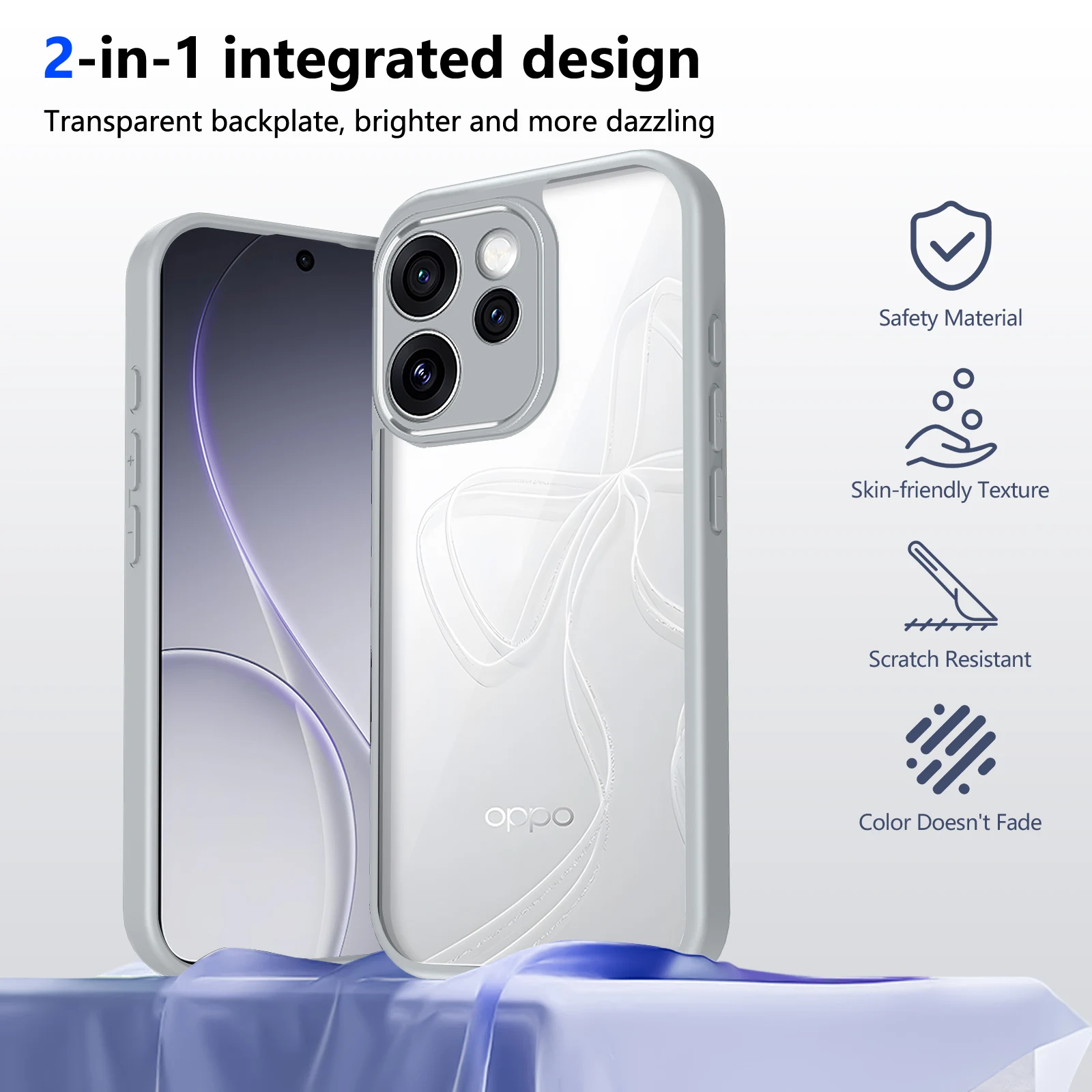 For Oppo Reno15 F CPH2801 Case Air Cushion Shockproof Silicone Bumper Clear Matte Back Cover Hard Phone Case for Oppo Reno 15F