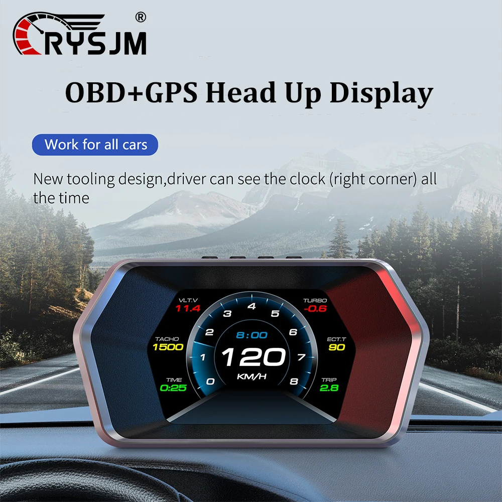 

OBD2 GPS Car Head Up Display On-board Computer Car Electronics Windshield Projector Overspeed Turbo Boost Water Oil Temp Display