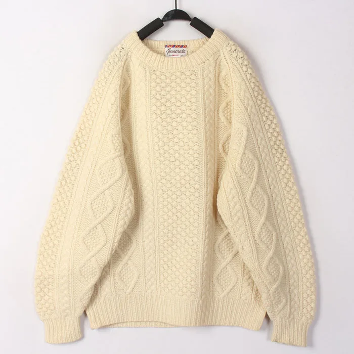 

Винтажный осенне-зимний белый 3D-вязаный шерстяной свитер-кардиган Bean Bean, утолщенный, свободного кроя, женский, эксклюзивно онлайн