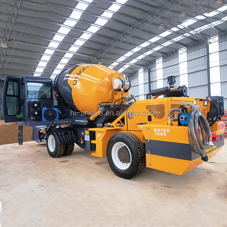 Portable 4-Cbm Self-Loading Concrete Mixer Truck with 4 Wheels Automatic Engine Pump Motor Gearbox Gear Bearing-New Price