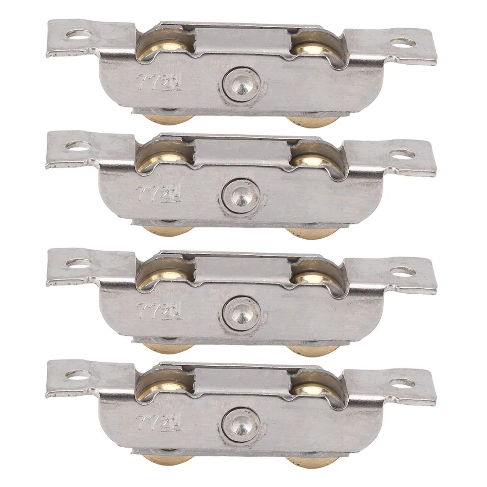 

4 шт. двойные ролики, ролик для раздвижной двери, тандемные ролики с винтами, ролик для раздвижной двери патио в сборе, нержавеющая сталь