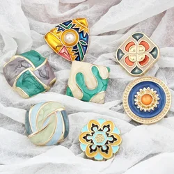 Metal Decorative Retro Buttons for Clothing Female Sweater Cardigan Jacket Coat Suit Sewing Luxury Accessories DIY Design 6PCS