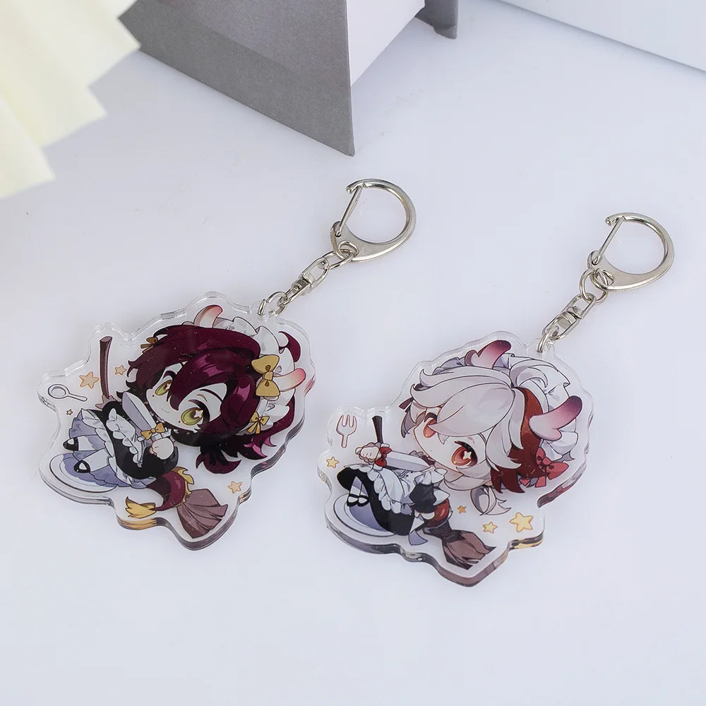 New Genshin Game Wanderer Xiao Kaedehara Kazuha Maid Cartoon Keychain Cute Anime Men Women Backpack Jewelry Pendant Cosplay Gift