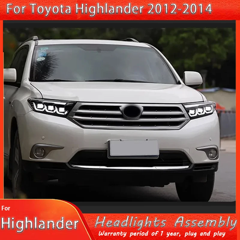 

HeadLamp Front Light Upgrade Demon's Eye LED HeadLight DRL Headlights for-Toyota Highlander 2012-2013 2014