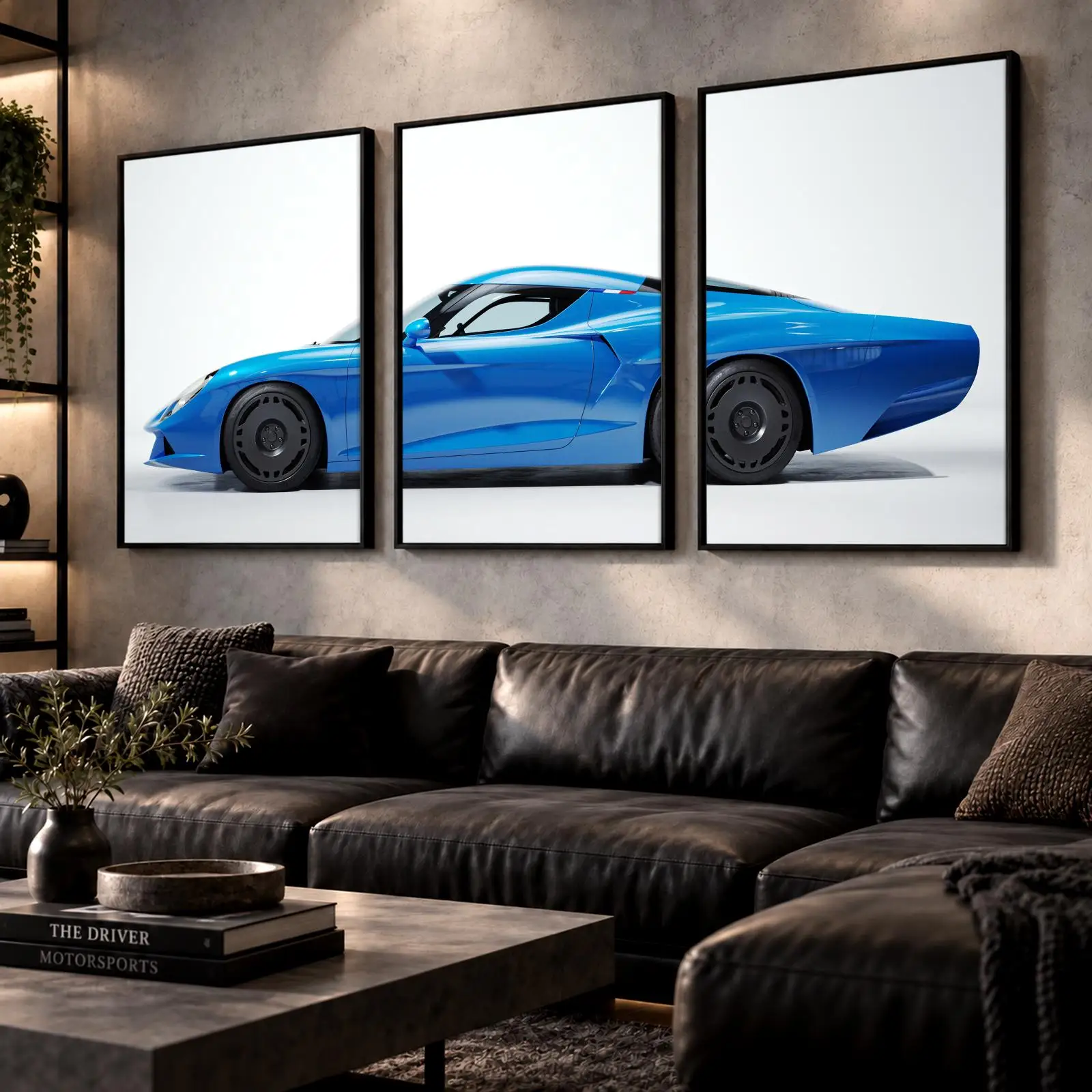 3pc Blue AGTZ Coupe Painting Calligraphy Canvas Poster Set Wall Artwork Prints for Bedroom Living Room Home Decor Gift