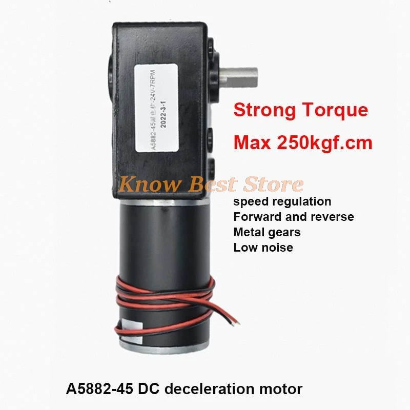 

DC12V 24V Мощный крутящий момент Gearmotor Металлический турбо-червячный двигатель-редуктор Реверсивный низкая скорость 250 кг.см Червячный мотор-редуктор постоянного тока с самоблокировкой