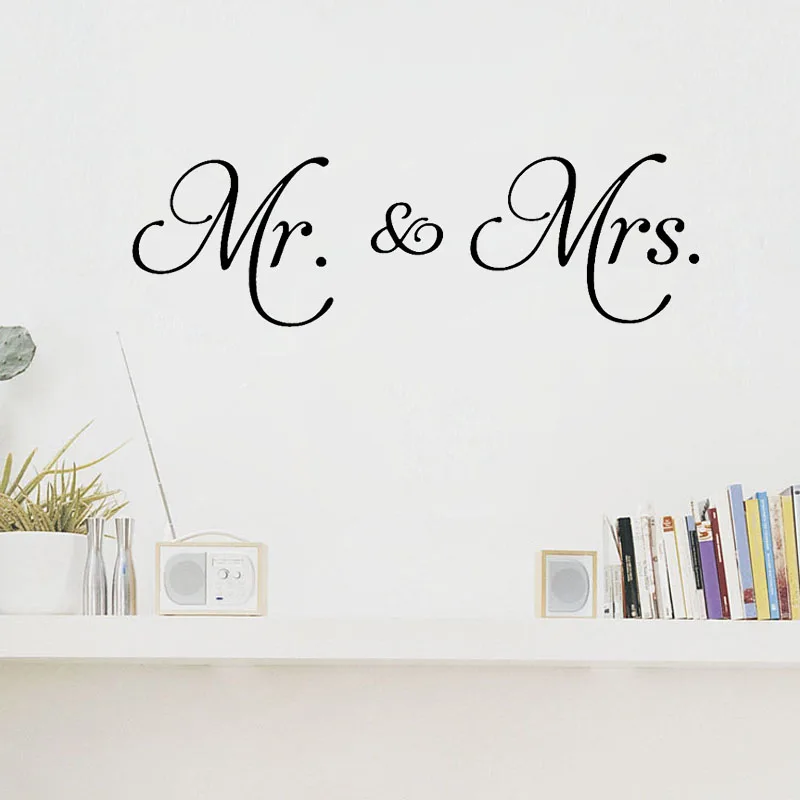 Mr Mrs Wall Stickers Home Decor Removable Decoration Minimalism Vinyl Living Room Bedroom Wall Art Murals Poster