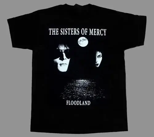Harajuku T Shirts The Sisters of Mercy  T-shirt Black Cotton Men's and Women's Same Print Cotton Retro Casual Top Graphic