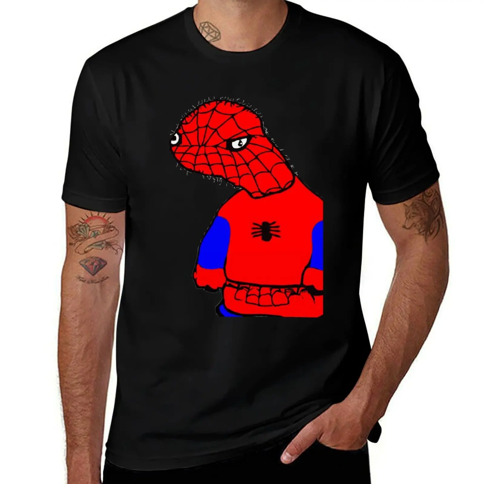 Extended Essential Spooderman Meme T-Shirt Fashion Letter Print T-Shirt