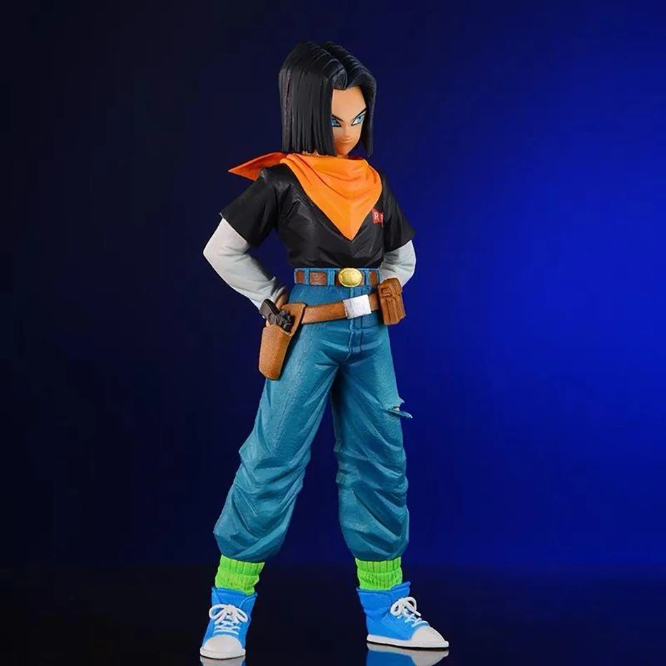 24CM Anime Android 17 18 figura Android 18 Super Saiyan PVC colección de figuras de acción decoración modelo juguete para chico regalo de Navidad