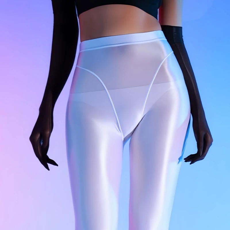 

120D Two In One Fake Briefs Skinny Pencil Pants Women Sexy Oil Shiny Shaping Pantyhose Plus Size Soft Satin Sports Yoga Leggings