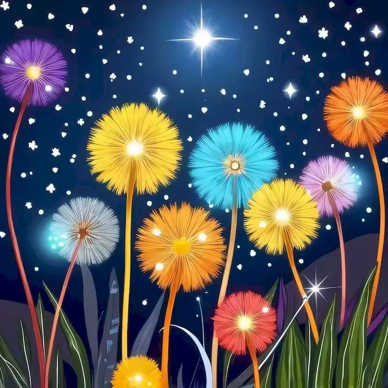 

PhotoCustom Full Drill Diamond Painting Dandelion Picture Of Rhinestone 5D Diamond Embroidery Flower Cross Stitch Mosaic Home