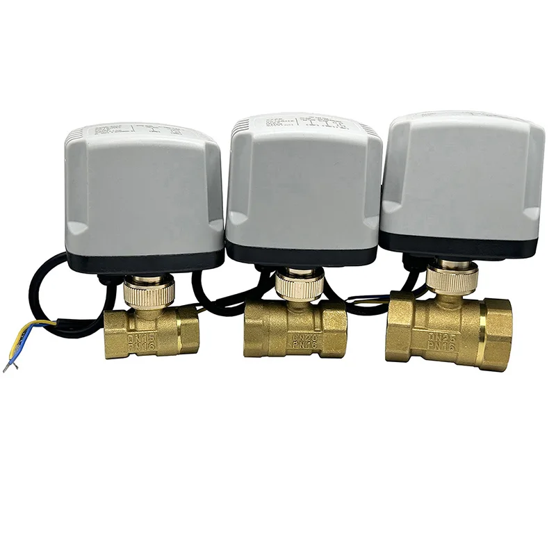 Impermeável Latão Elétrica Válvula de Esfera Motor Motorizado Metal Válvulas Vias Dc12v Dc24v ac 220v 1