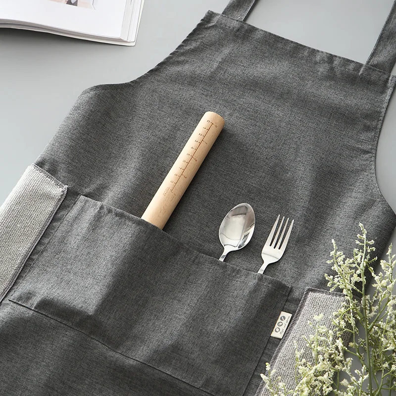 Fashionable Hand-wiping Apron with Oil-proof and Waterproof Function for Men and Women in Coffee Shops,Cooking,Kitchen,Household